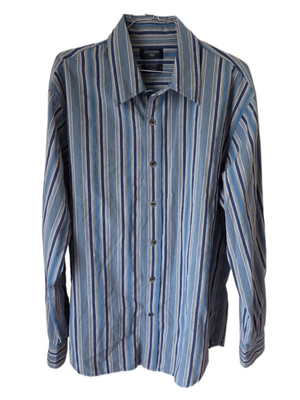 Dockers Men's Long Sleeve Button Down Striped Shirt